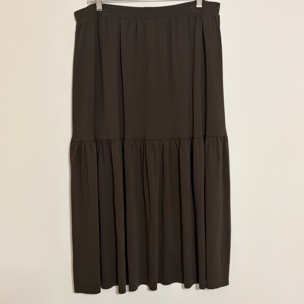 GUC Lilla P Olive Green Maxi Skirt Size XL